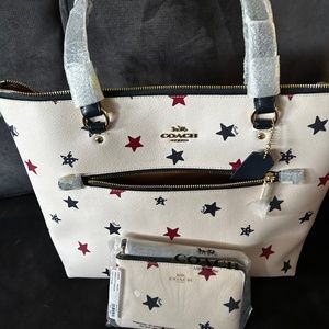 Coach Patriotic Stars tote